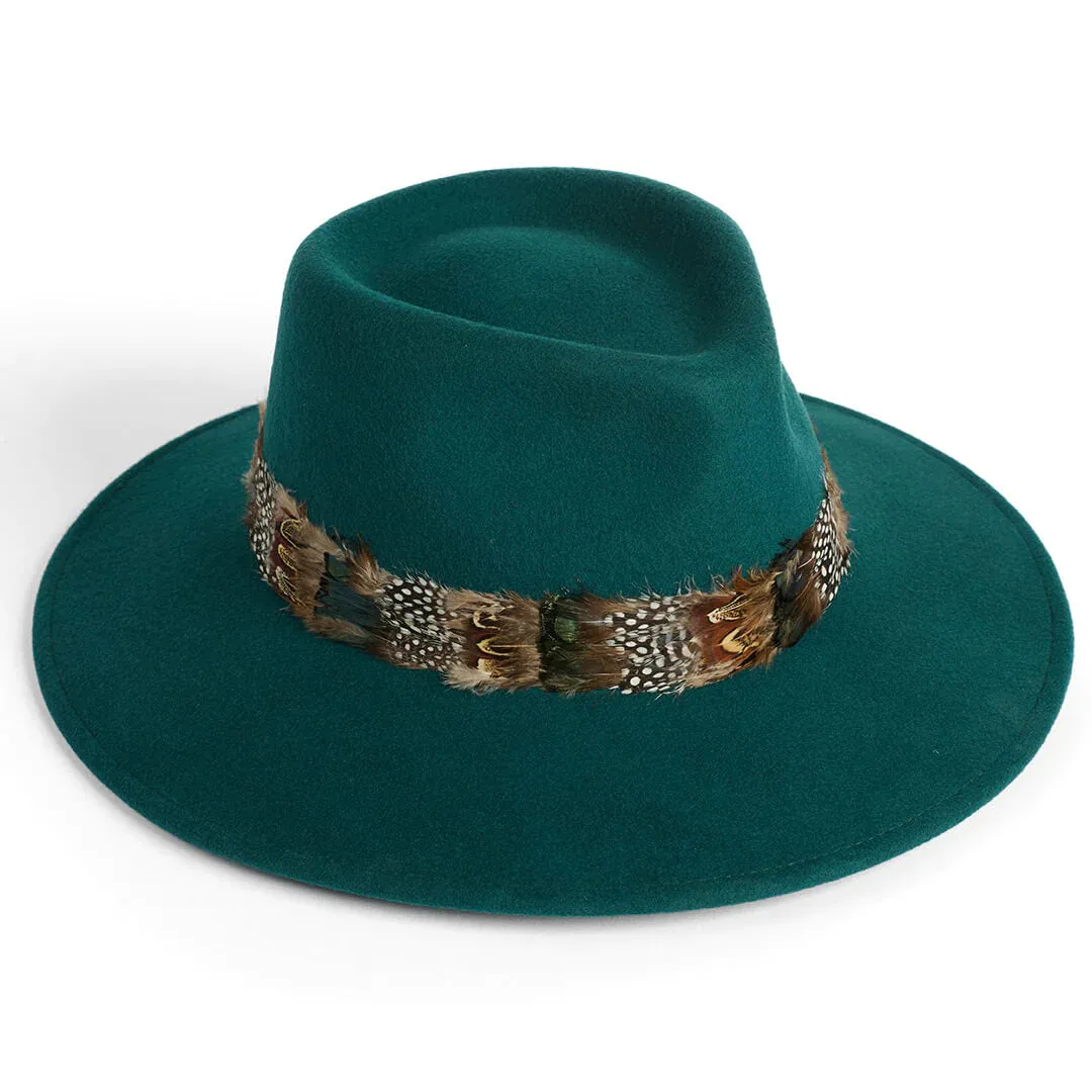 Failsworth Wool Felt Fedora Hat With Game Feather Trim