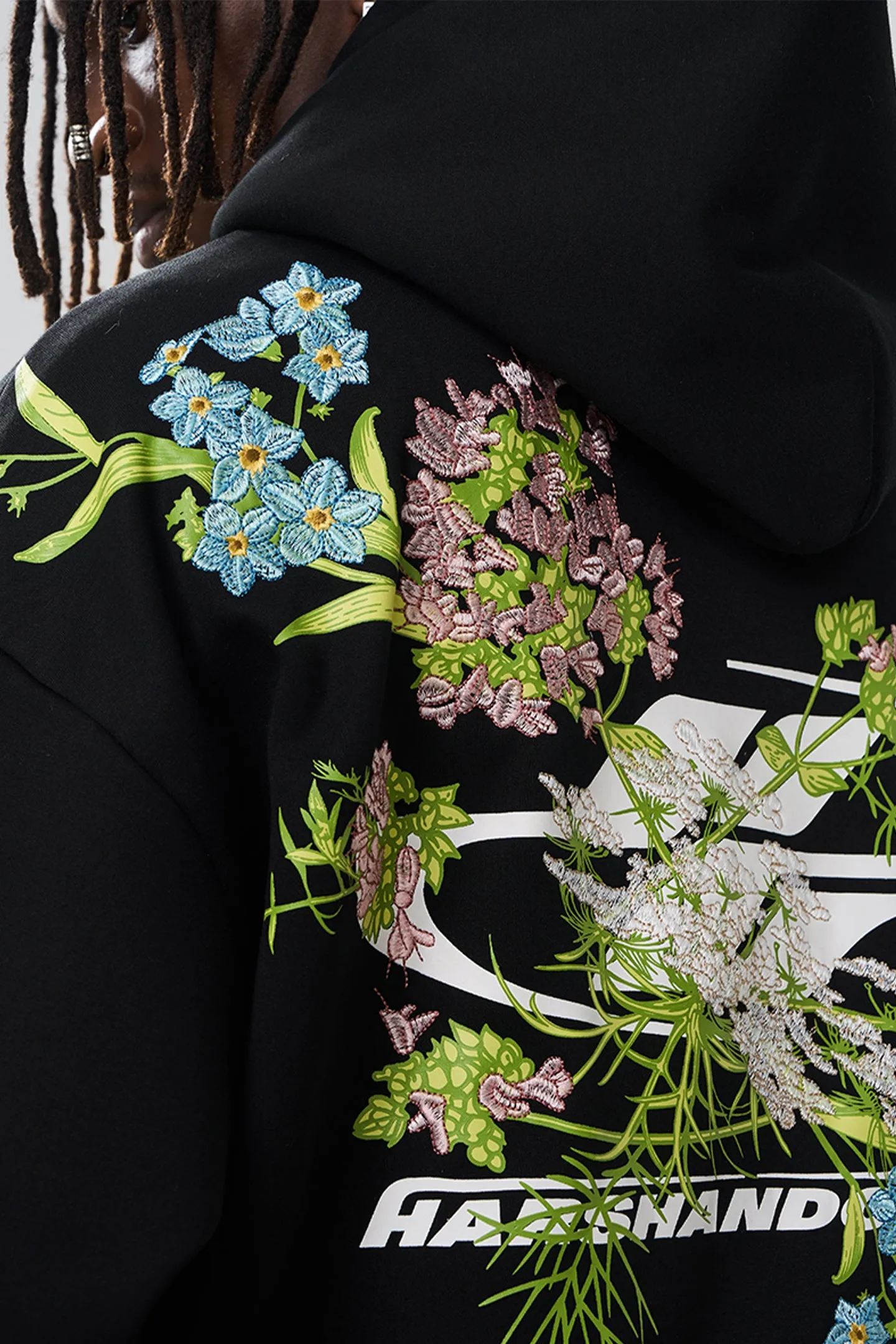 Floral Embroidered Hoodie