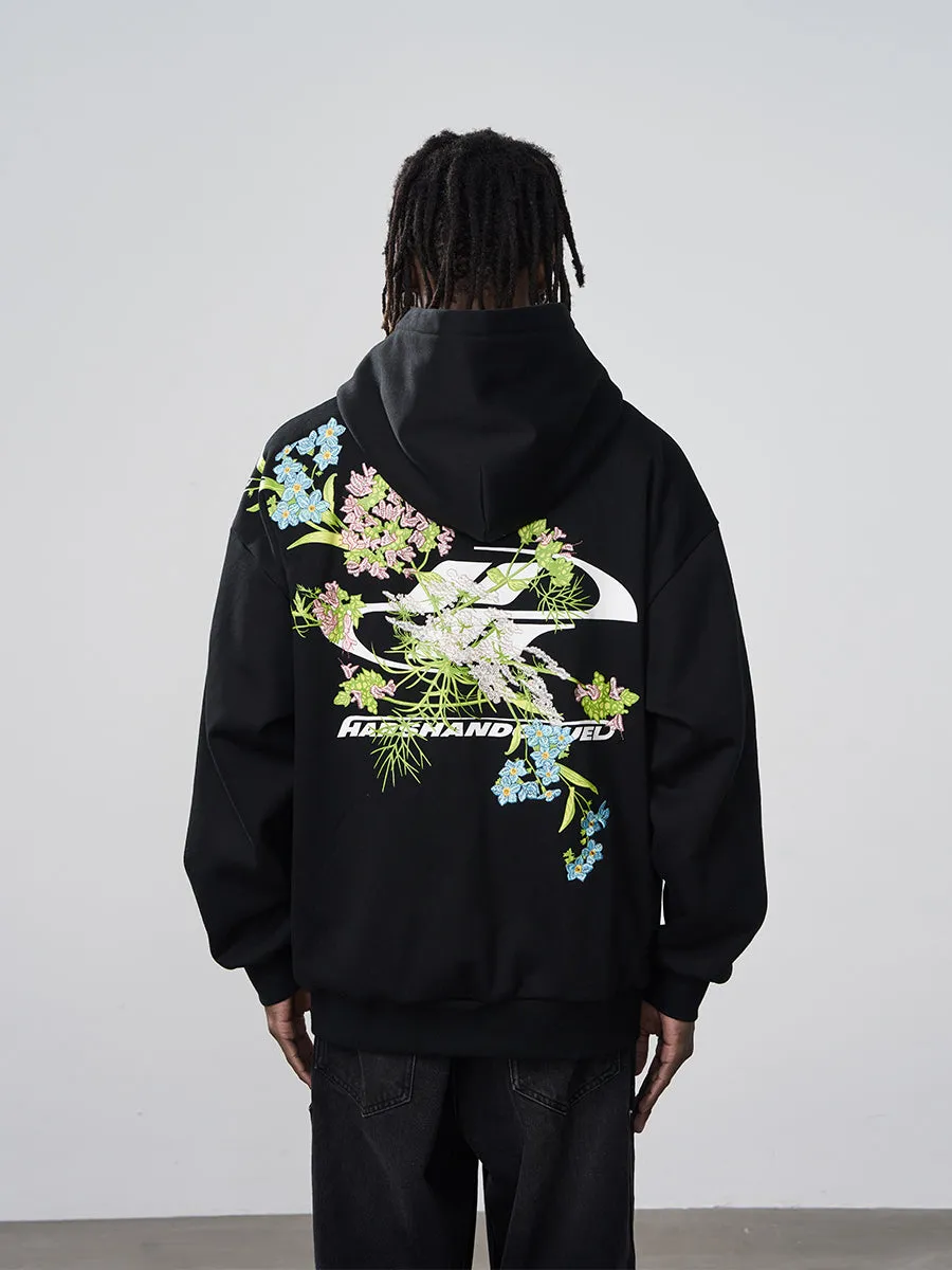 Floral Embroidered Hoodie