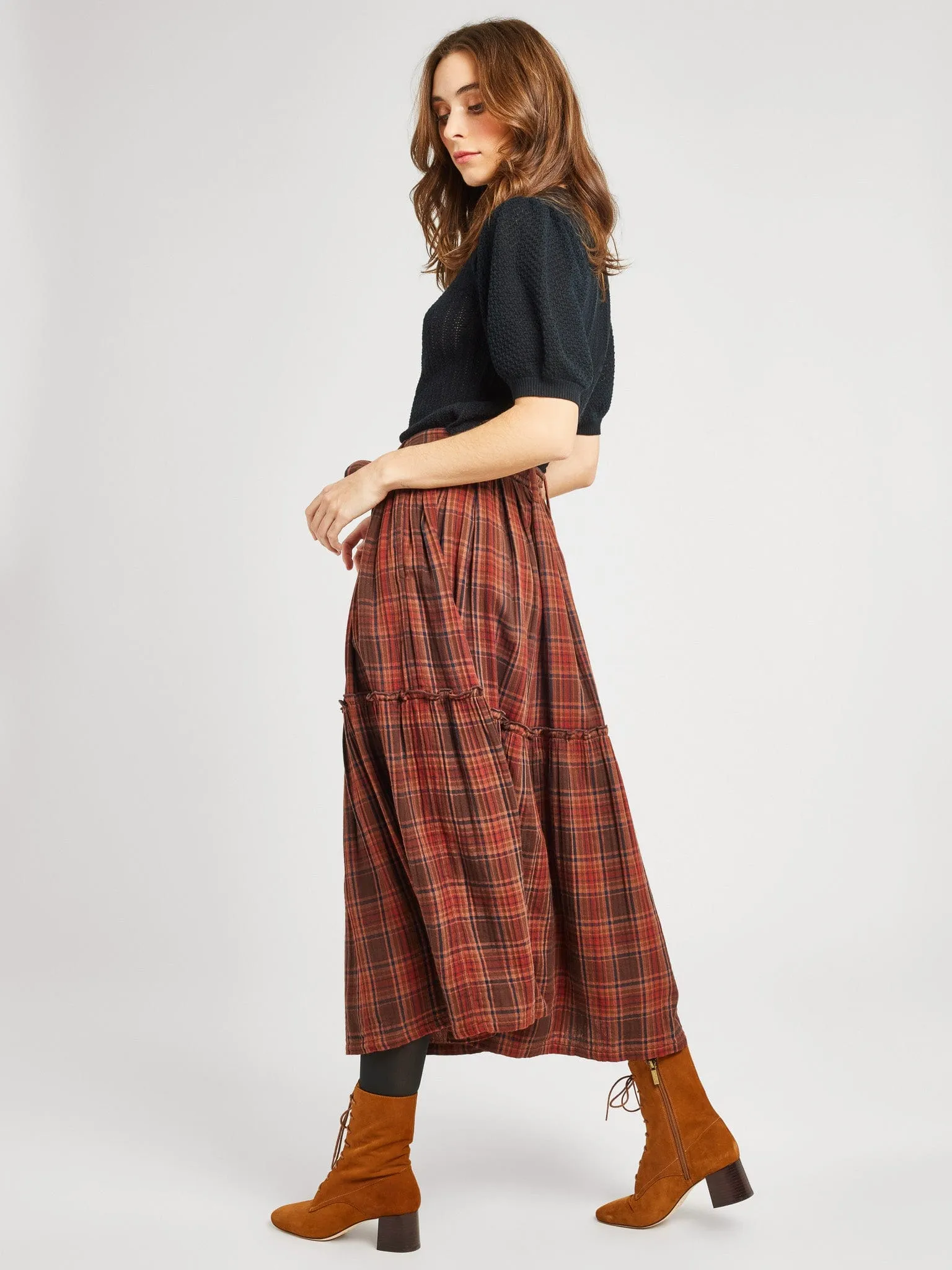 Françoise Skirt in Fireside Plaid