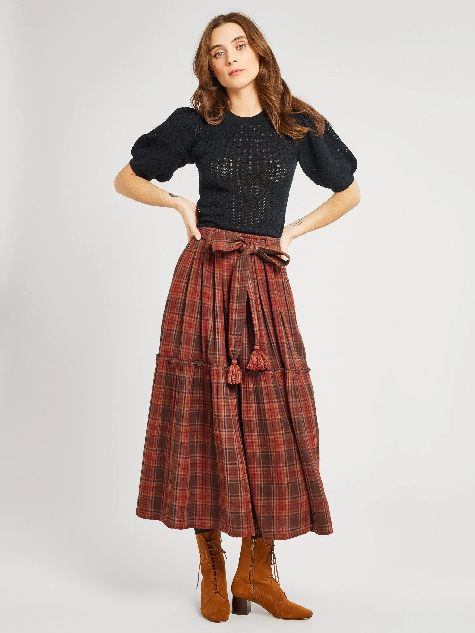 Françoise Skirt in Fireside Plaid