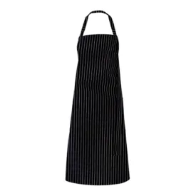 GALANGA Black and White Striped Bib Apron - ADOLPHE LAFONT