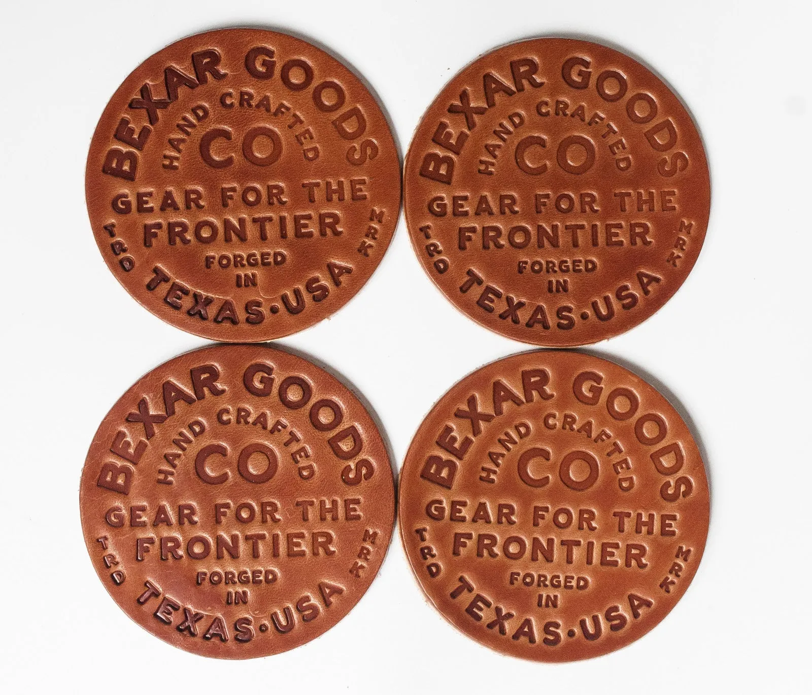 Gear for the Frontier Leather Coasters