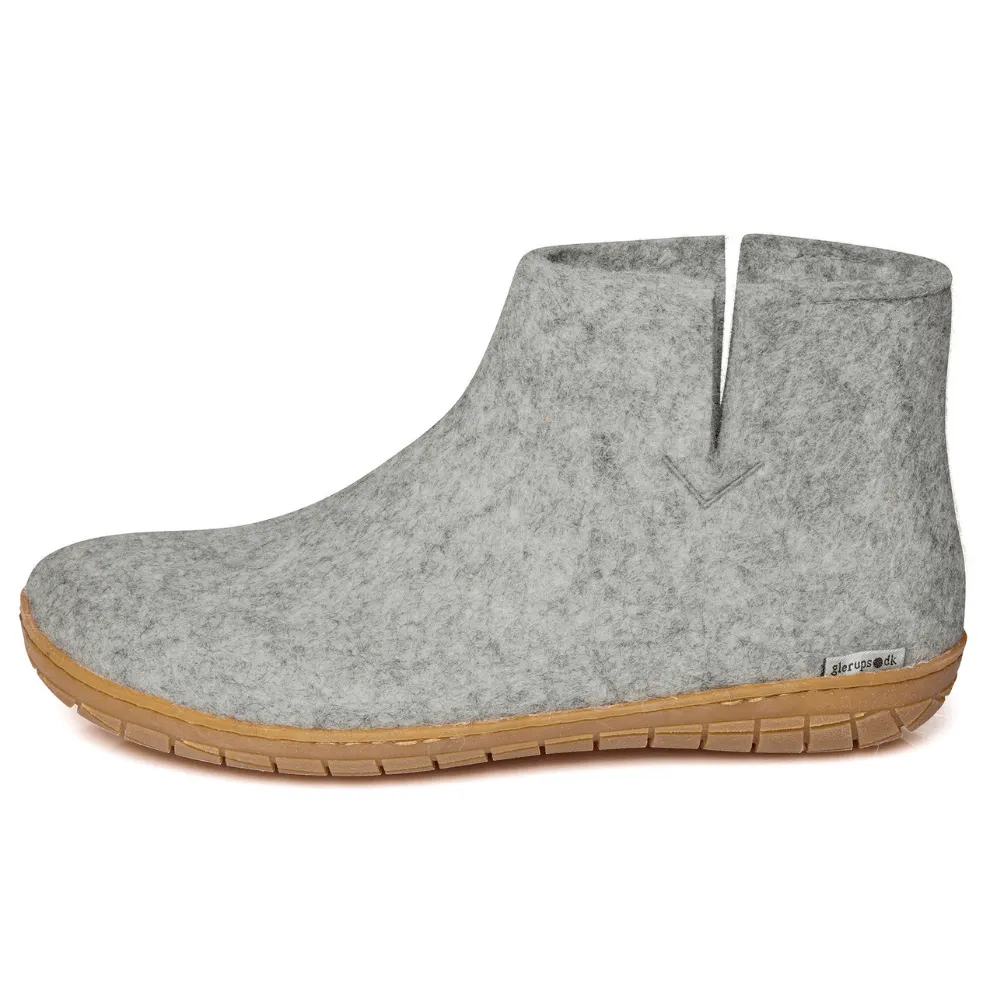 Glerups Slipper - Boot - Honey Rubber Sole - Grey GR-01-00