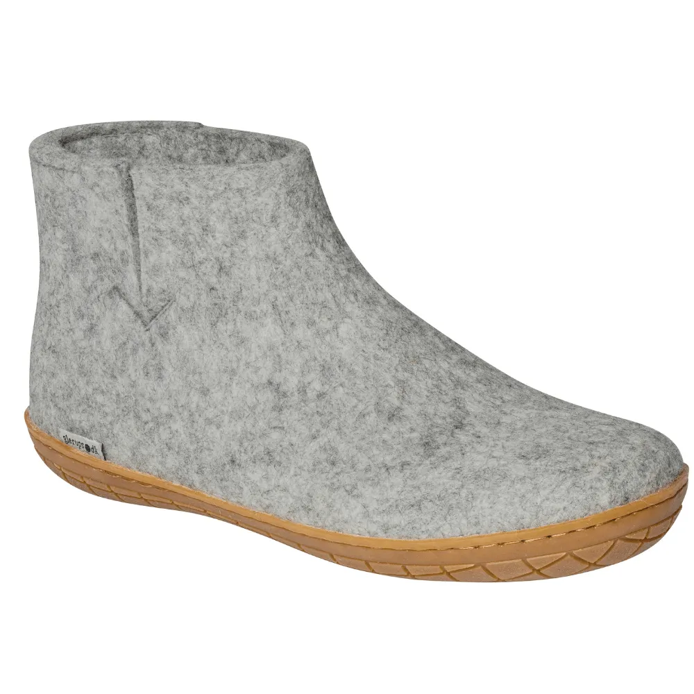 Glerups Slipper - Boot - Honey Rubber Sole - Grey GR-01-00