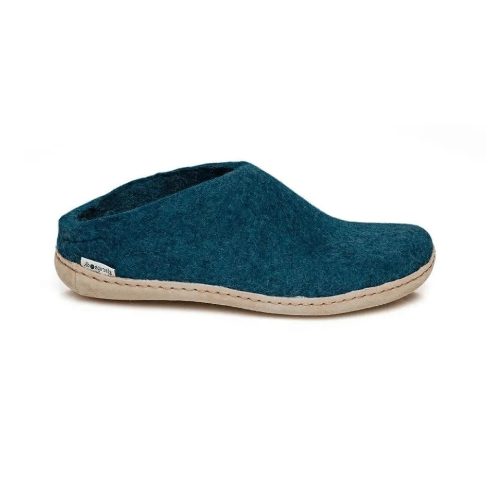 Glerups Slippers: Slip-on, Petrol, Leather B-06-00