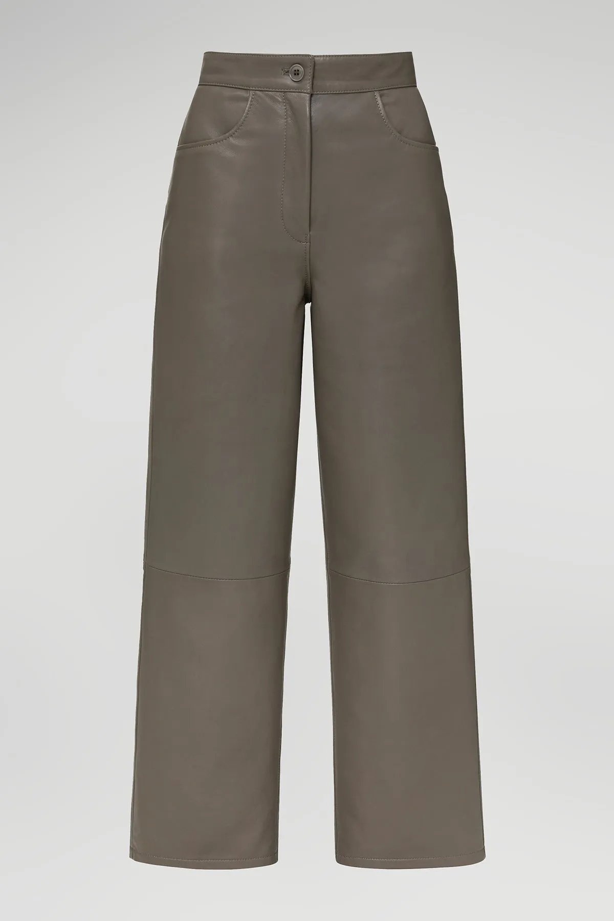 Grey Leather Pant