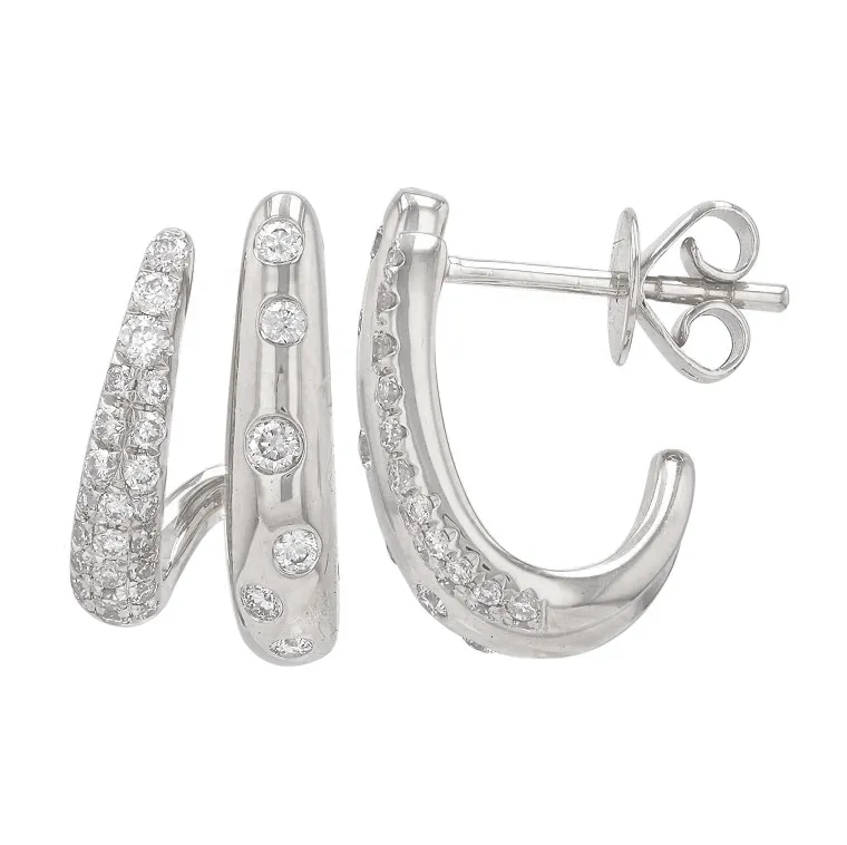 Inlay Diamond Claw Earrings