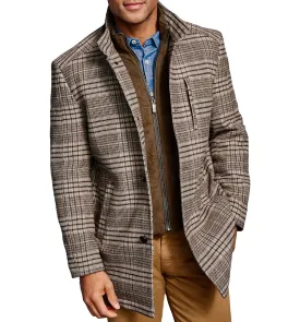 Johnston & Murphy Upton Car Coat - Brown Plaid