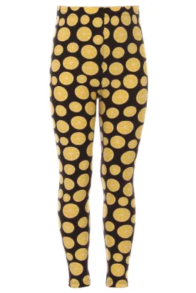 Kid's colorful Lemon Fruit Pattern Printed Leggings