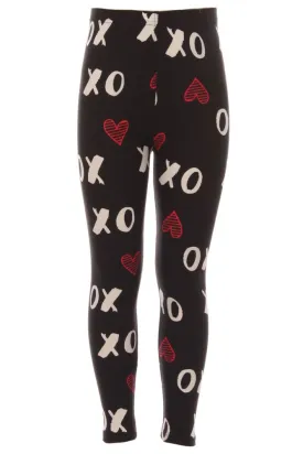 Kid's colorful XO hearts Pattern Printed Leggings