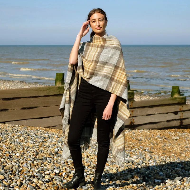 Lambswool Poncho in Mackellar Tartan