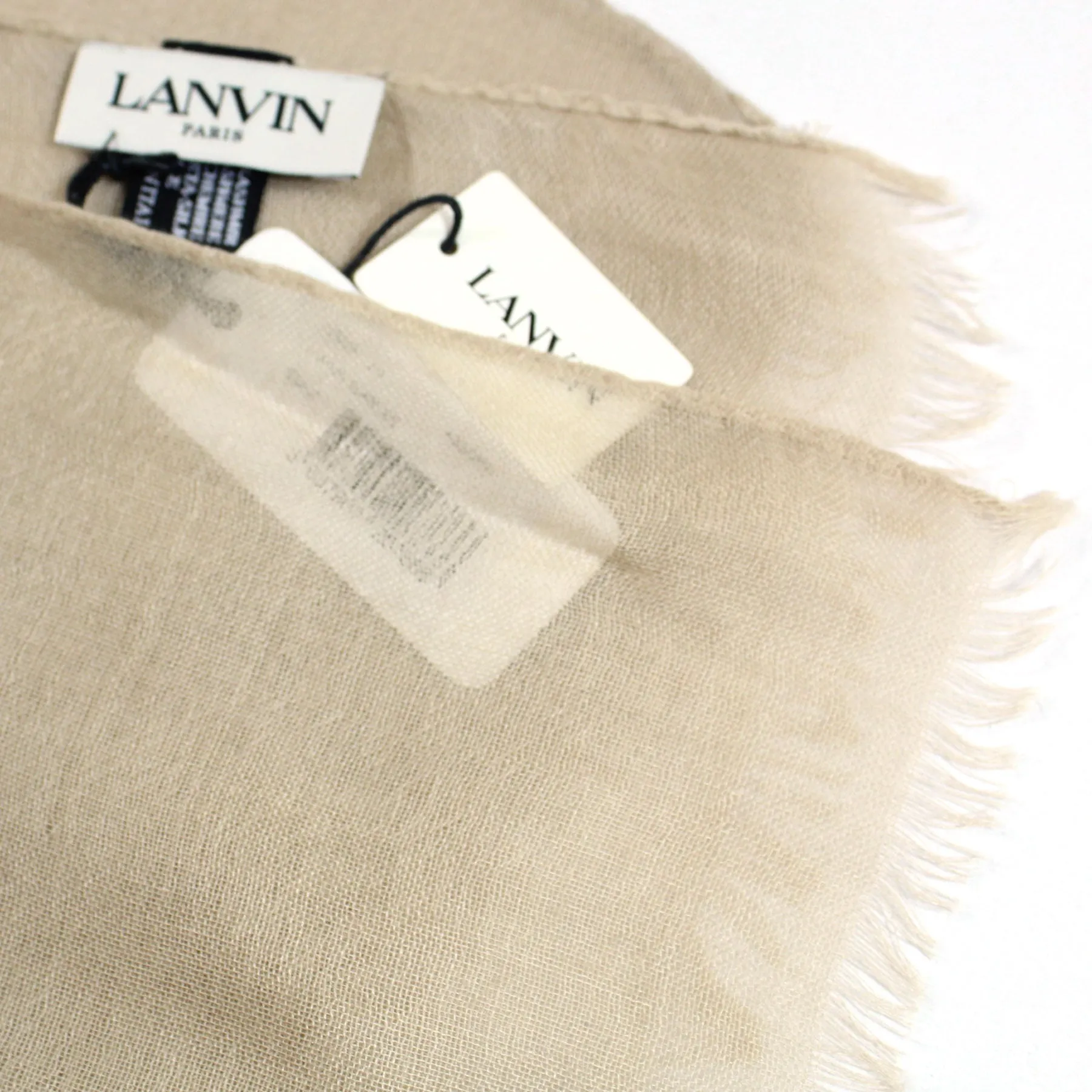 Lanvin Scarf Beige Solid - Cashmere Silk Shawl