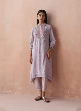 Lavender Alora Collection Kurta With Delicate Embroidery