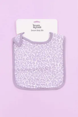 Lavender Leopard Dream Baby Bib