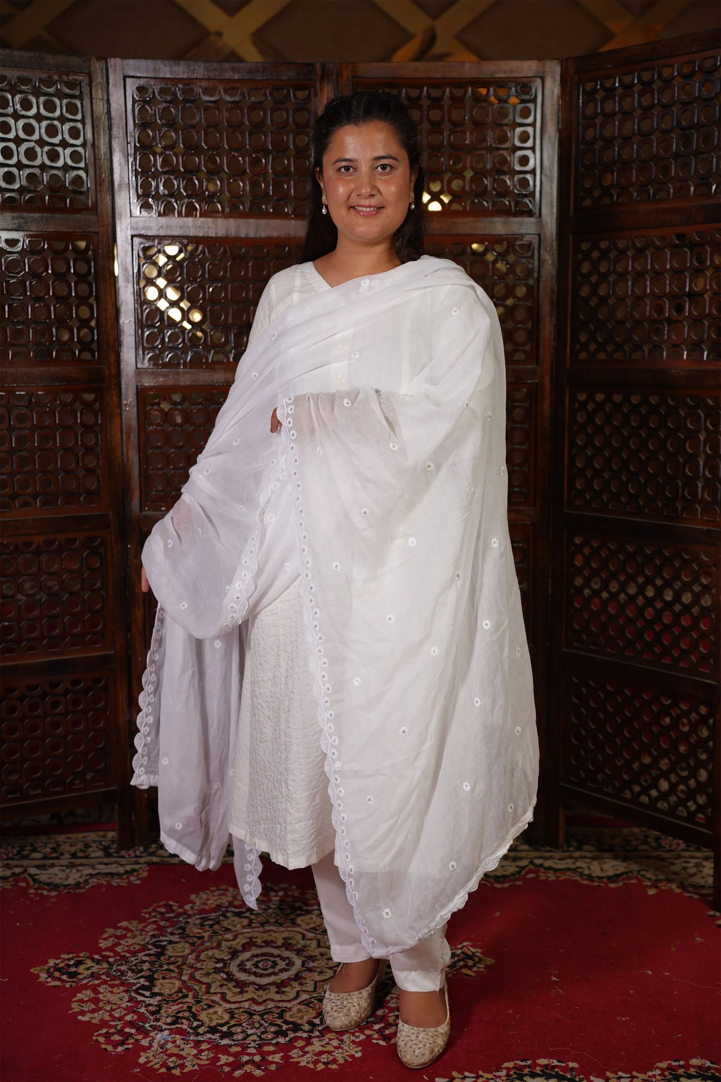 Lekhya A-Line Set with Mul Dupatta