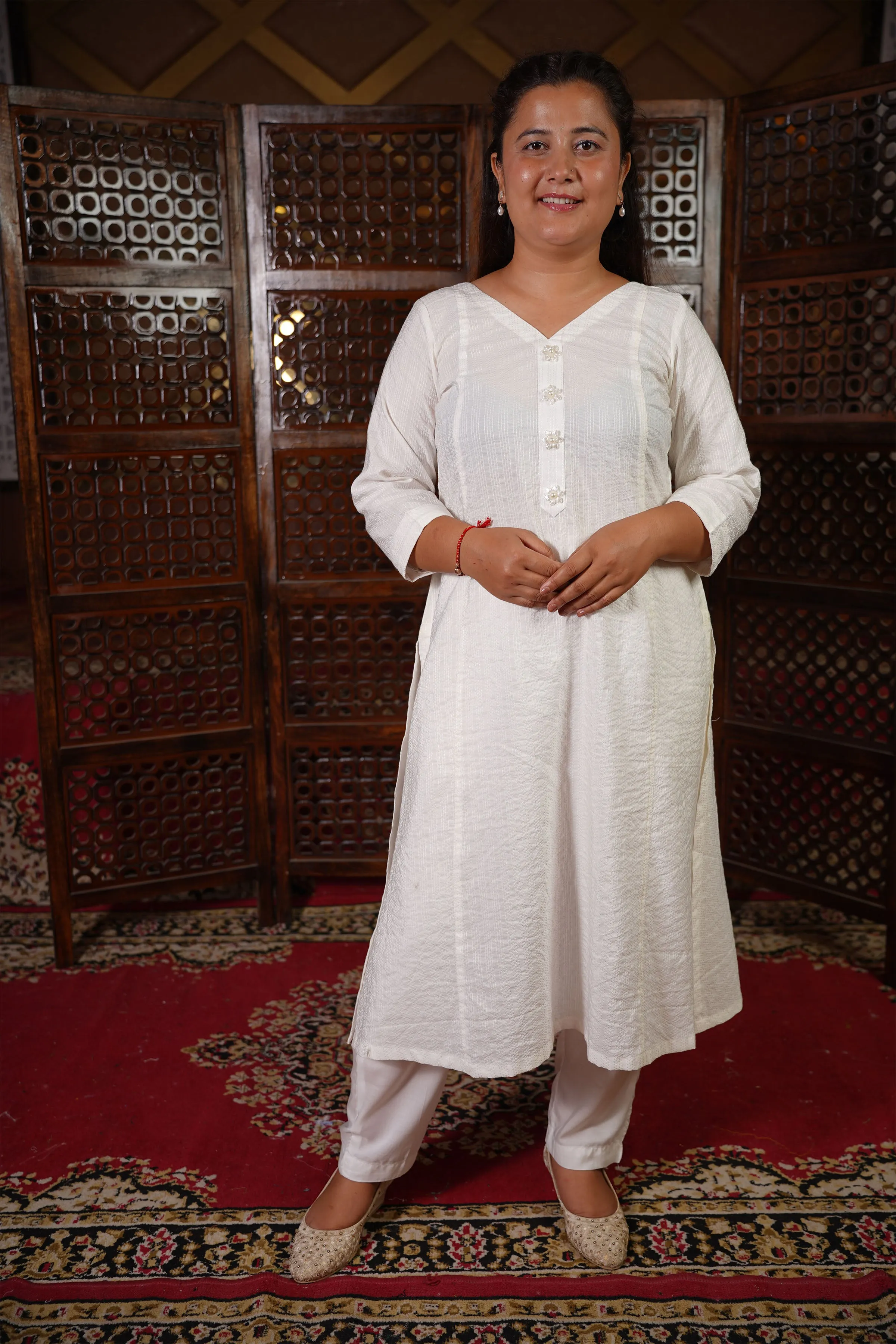 Lekhya A-Line Set with Mul Dupatta