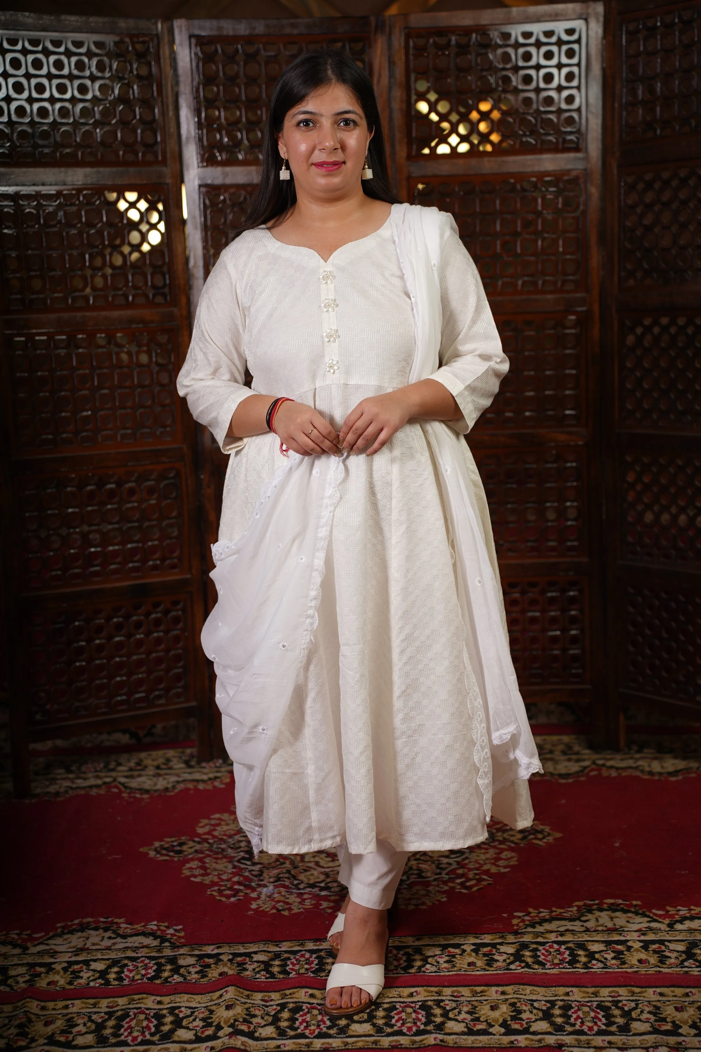 Lekhya Anarkali Set with Mul Dupatta