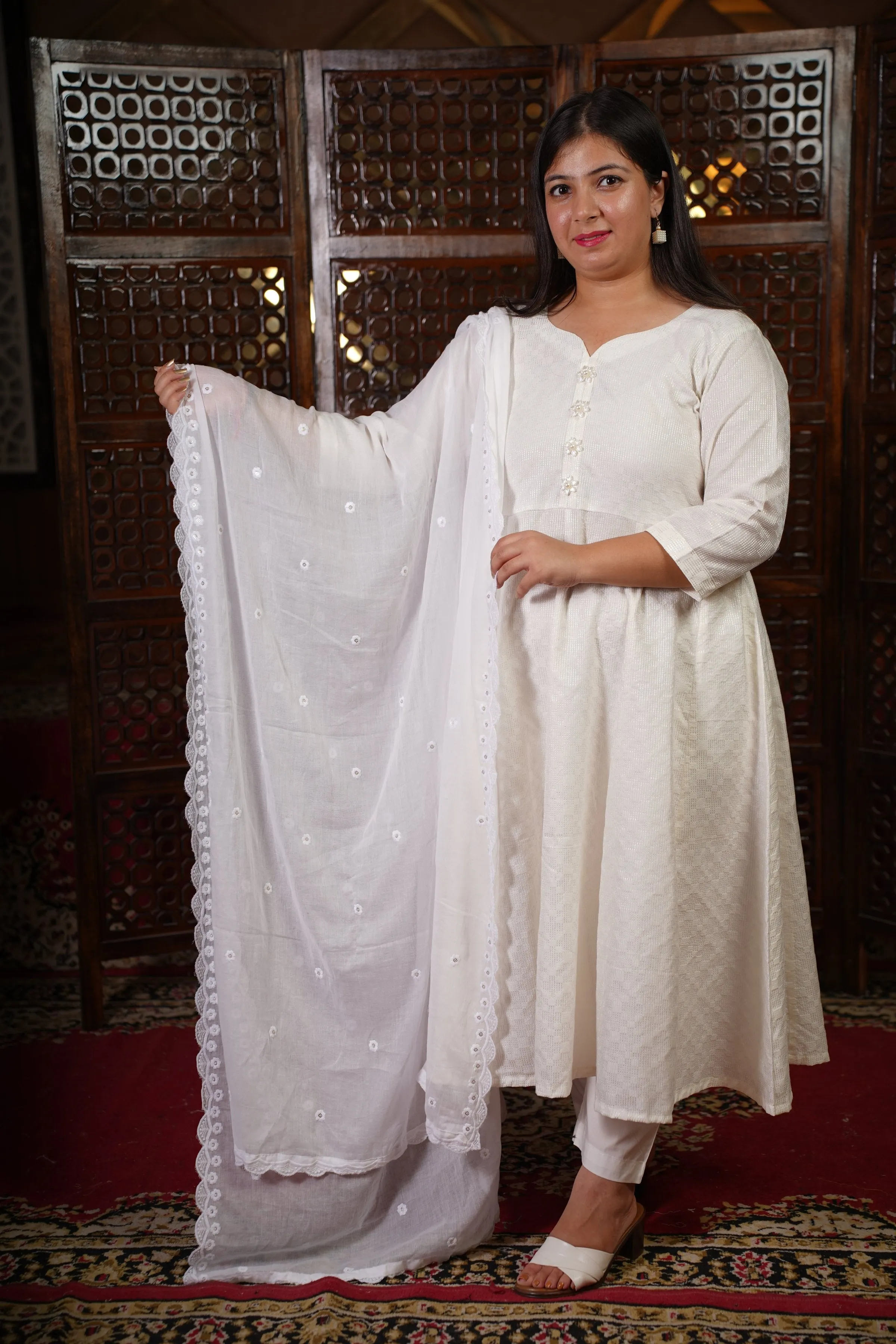 Lekhya Anarkali Set with Mul Dupatta