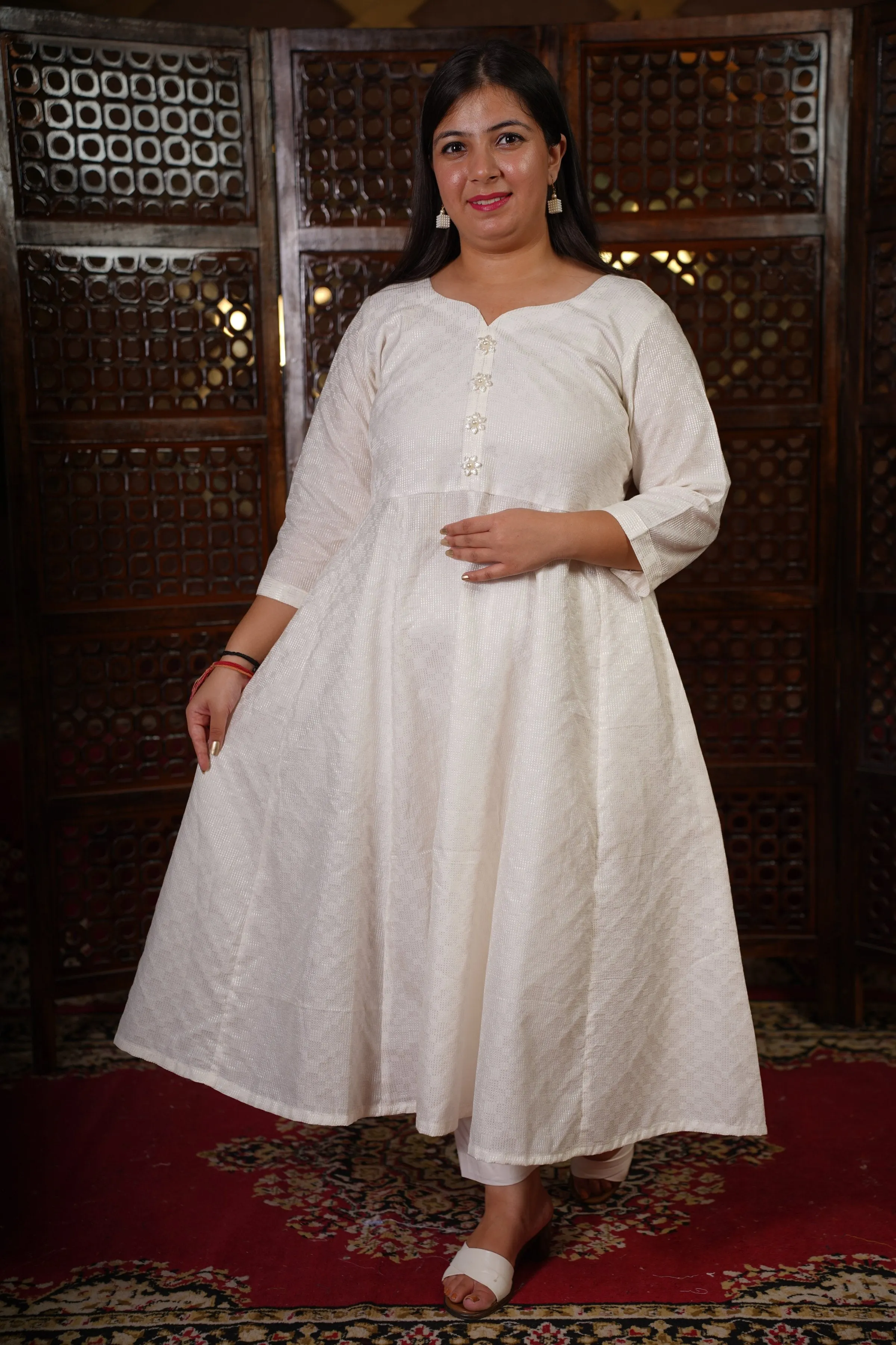 Lekhya Anarkali Set with Mul Dupatta