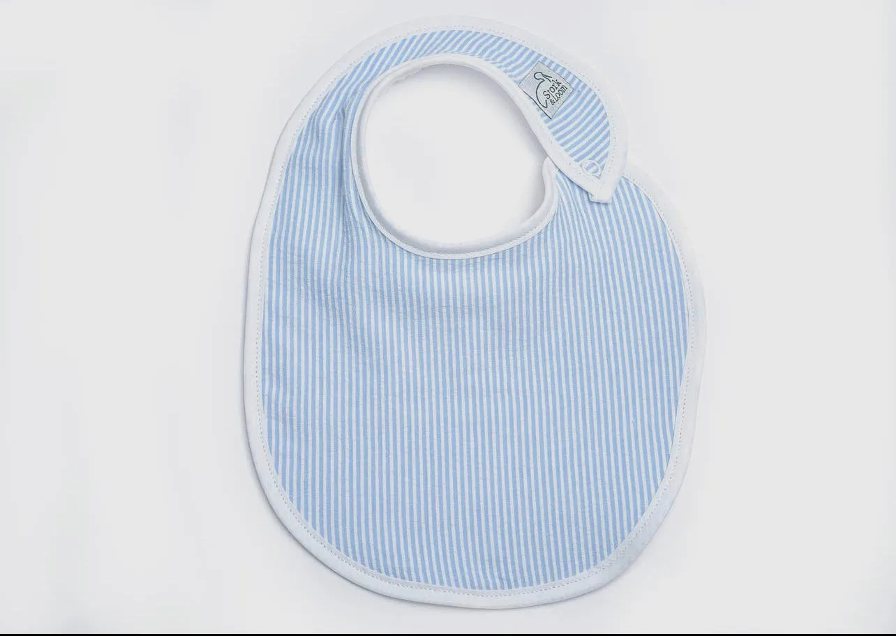 Light Blue Seersucker Classic Bib