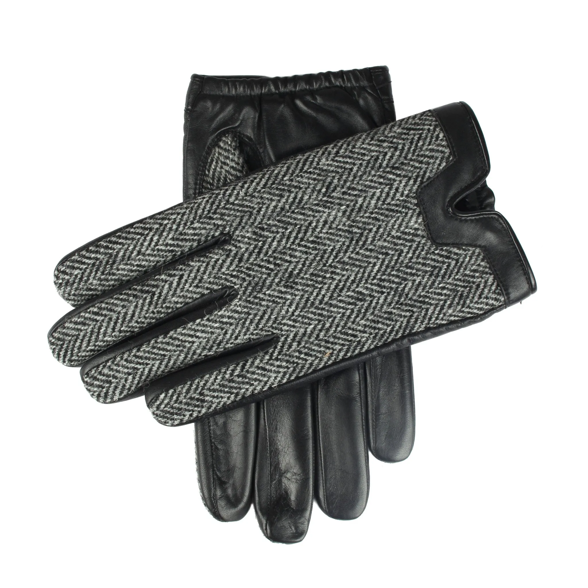 Men's Heritage Cashmere-Lined Harris Tweed and Leather Gloves