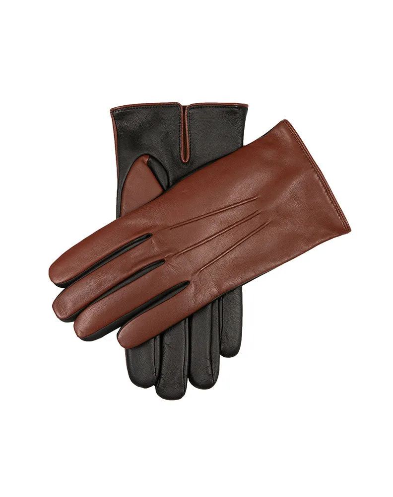 Men’s Heritage Touchscreen Three-Point Cashmere-Lined Leather Gloves