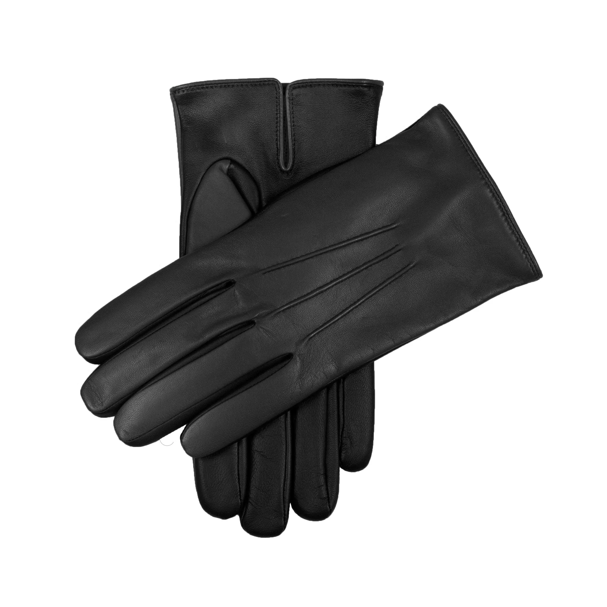 Men’s Heritage Touchscreen Three-Point Cashmere-Lined Leather Gloves