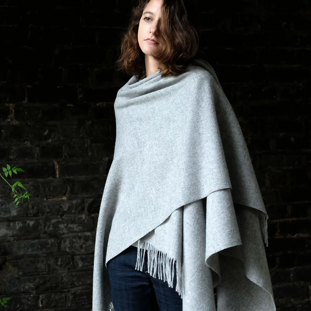 Mini Poncho in Silver Grey