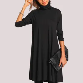 Mod and Simple High Neck Swing Dress