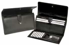 Monroe Chicago Leather Ladies Clutch Purse | Black