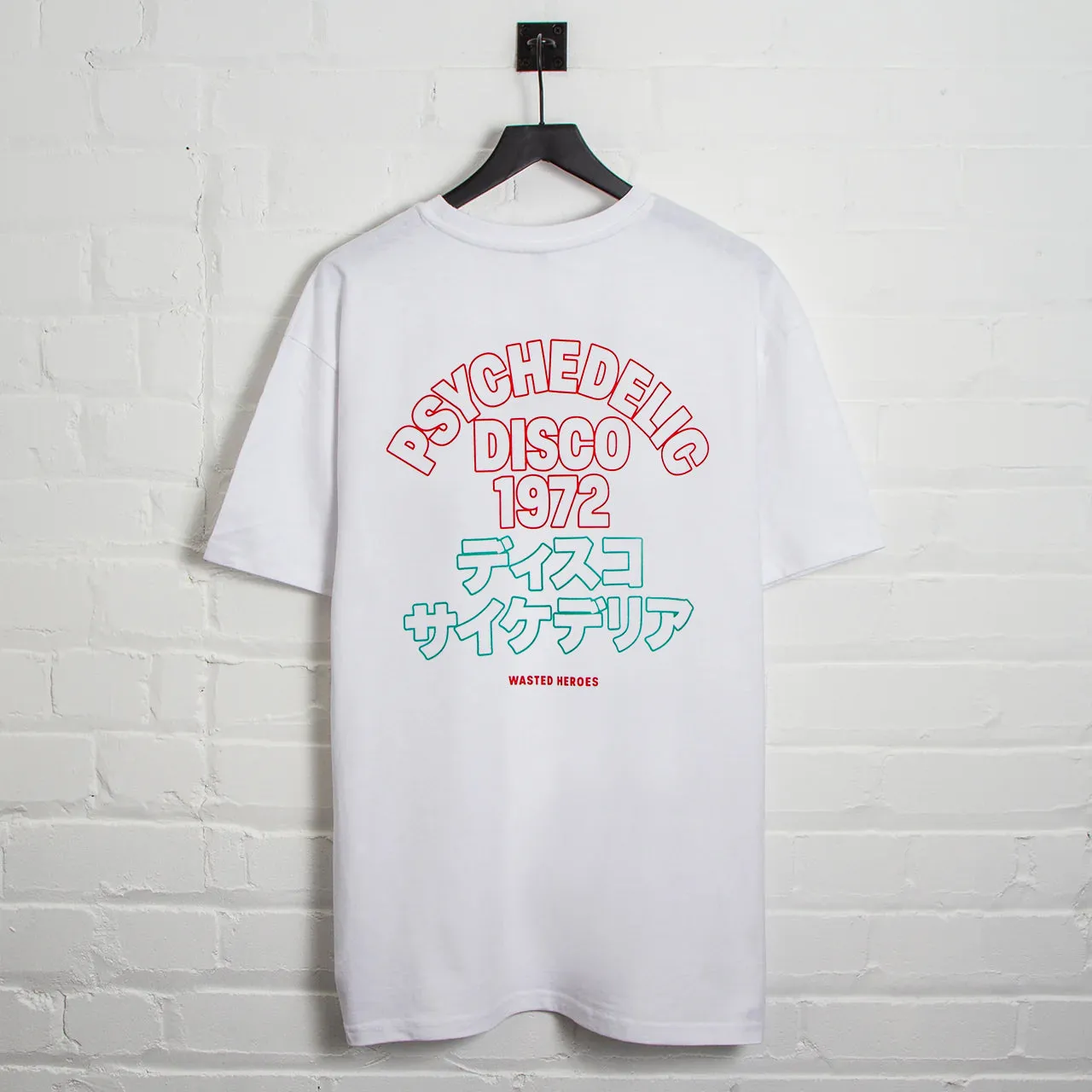 Outline 1972 Psychedelic Disco Back Print - Oversized Tshirt - White