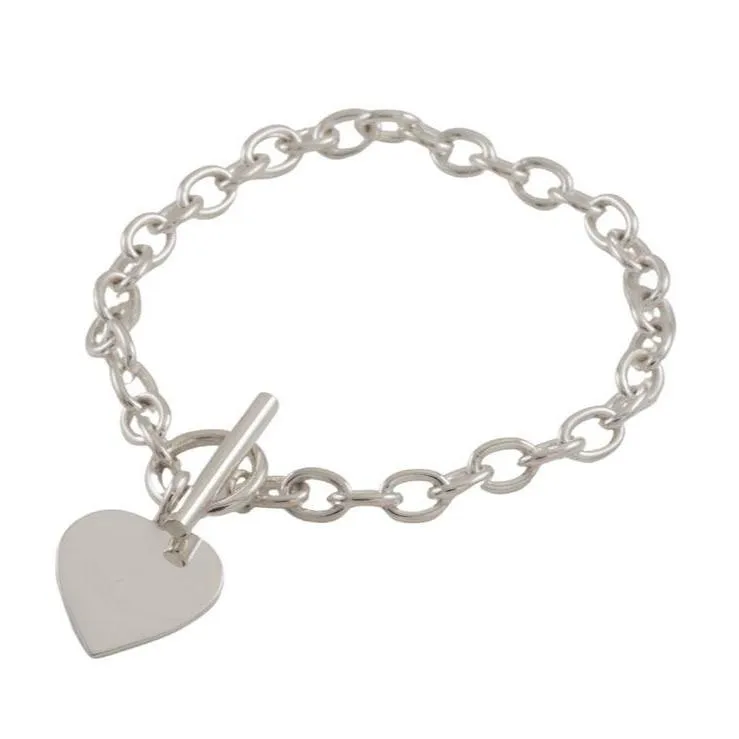 Personalised Sterling Silver Heart TBar Bracelet Hand Engraved Front or Back