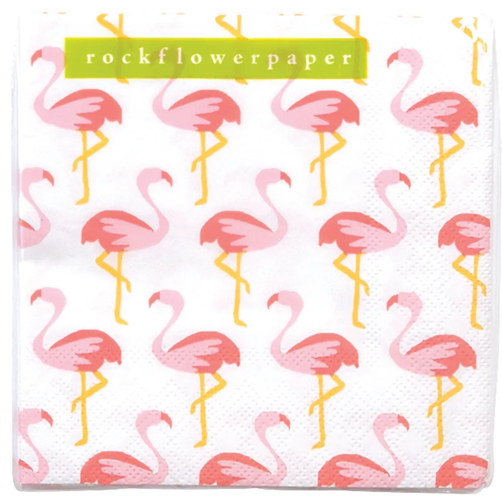 Pink Flamingos Paper Cocktail Napkins (Pack of 20)