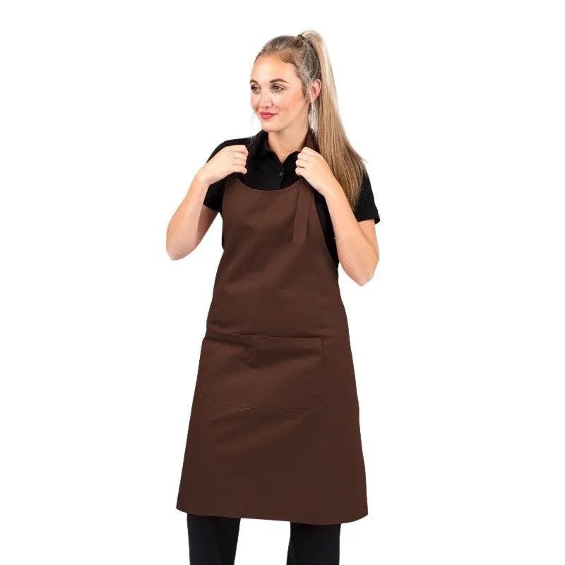 Polycotton Brown Bib Apron - MANELLI