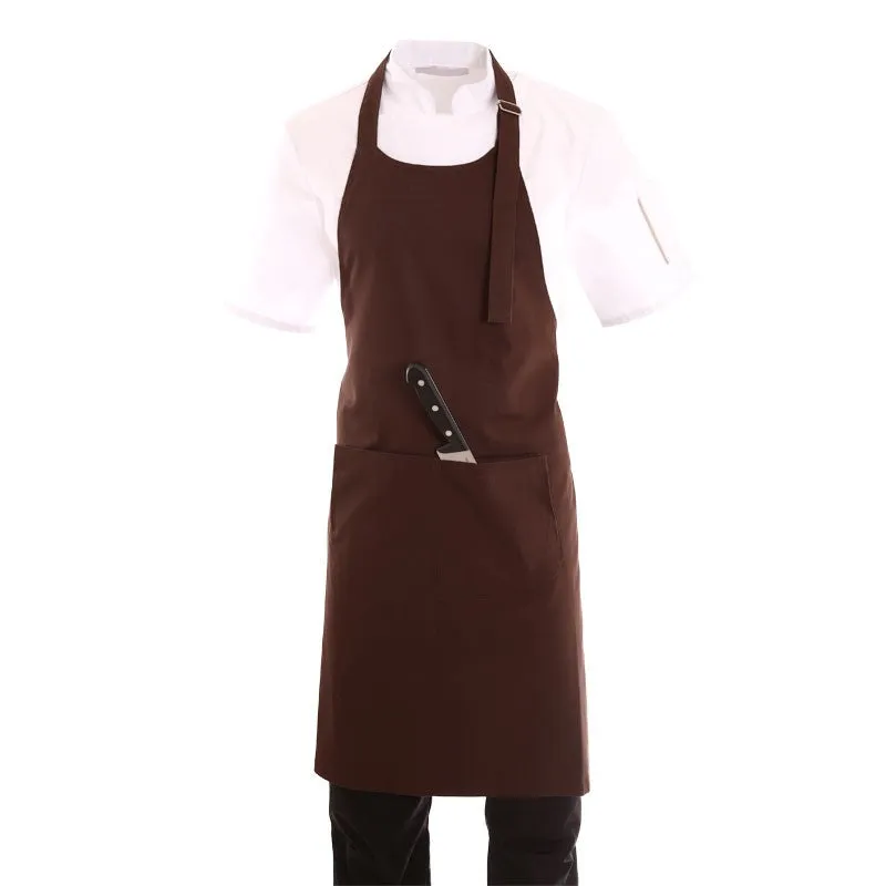 Polycotton Brown Bib Apron - MANELLI