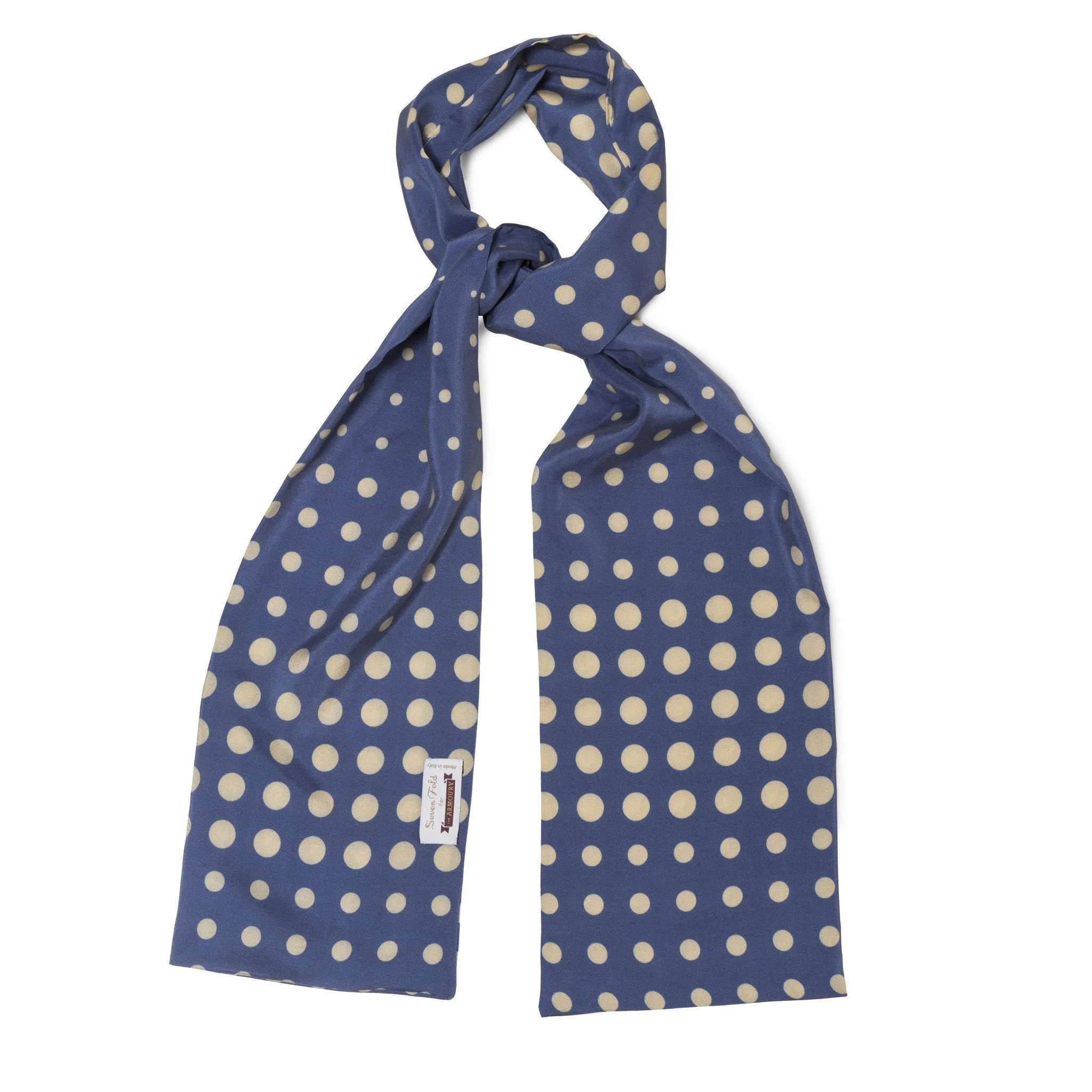 Printed Silk Polka Dot Muffler