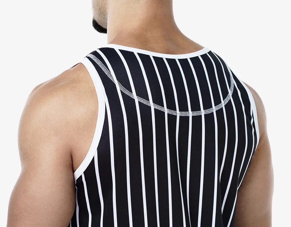 PUMP Striped slim fit tank black