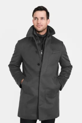 Pure Cashmere Euro Coat, Grey