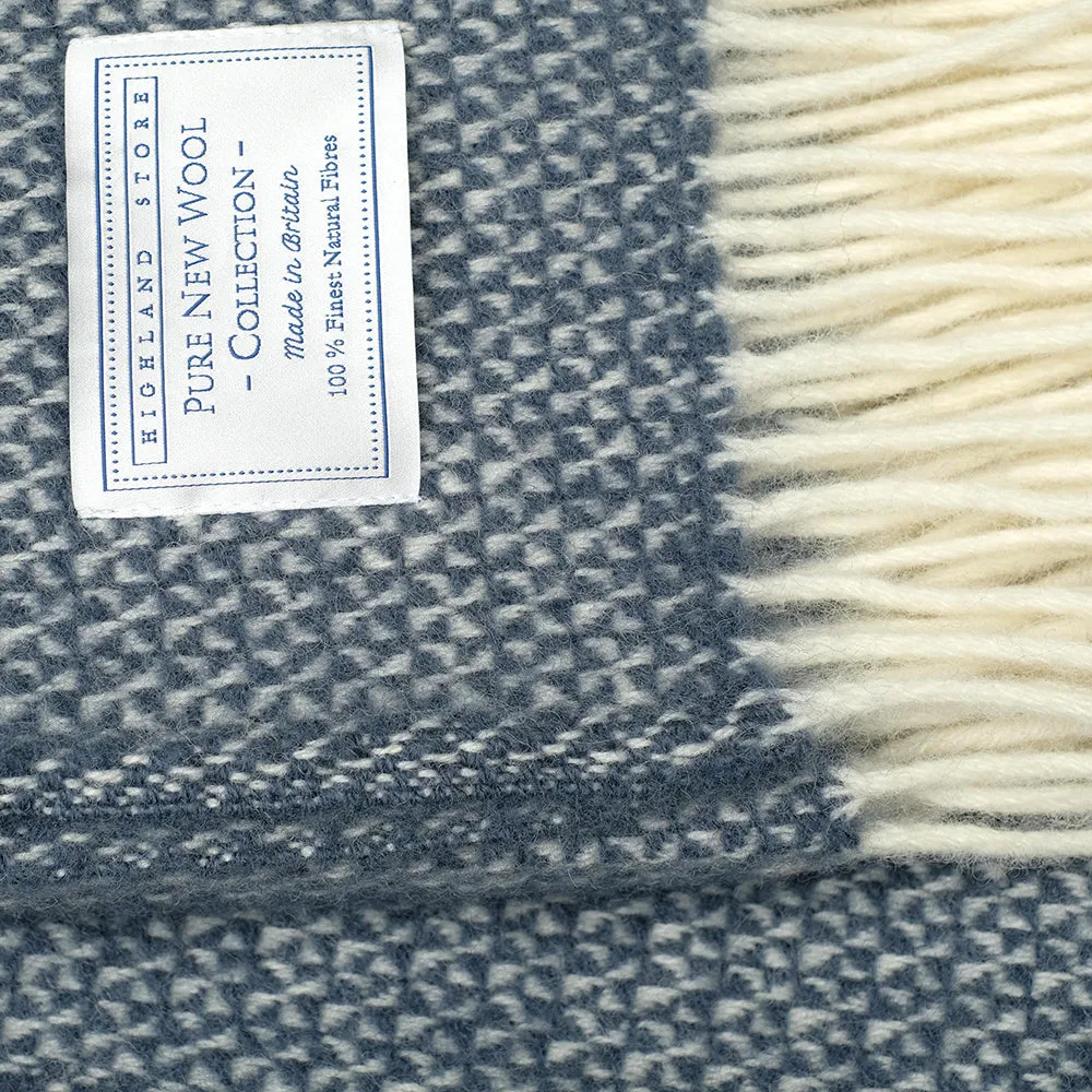 Pure New Wool Blanket in Navy