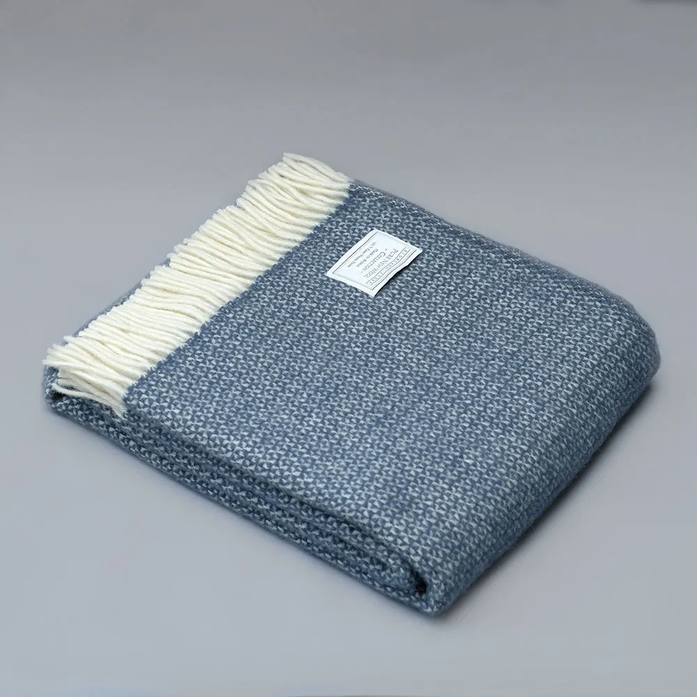 Pure New Wool Blanket in Navy