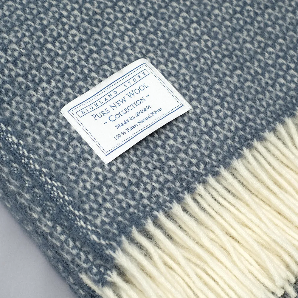 Pure New Wool Blanket in Navy