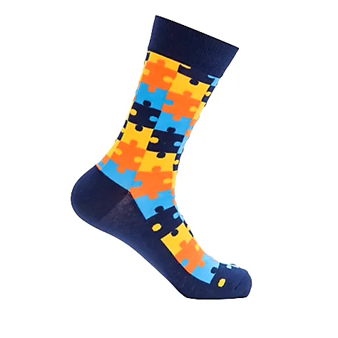 Puzzle Pieces Colorful Pattern Socks from the Sock Panda