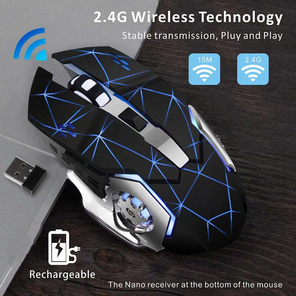 Rechargeable Wireless Mouse-Starry Black