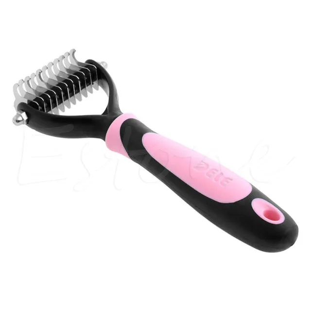 S-home New Tera Pet Fur Knot Cutter Remove Rake Grooming Shedding Brush Comb Rake Dog Cat MAR8