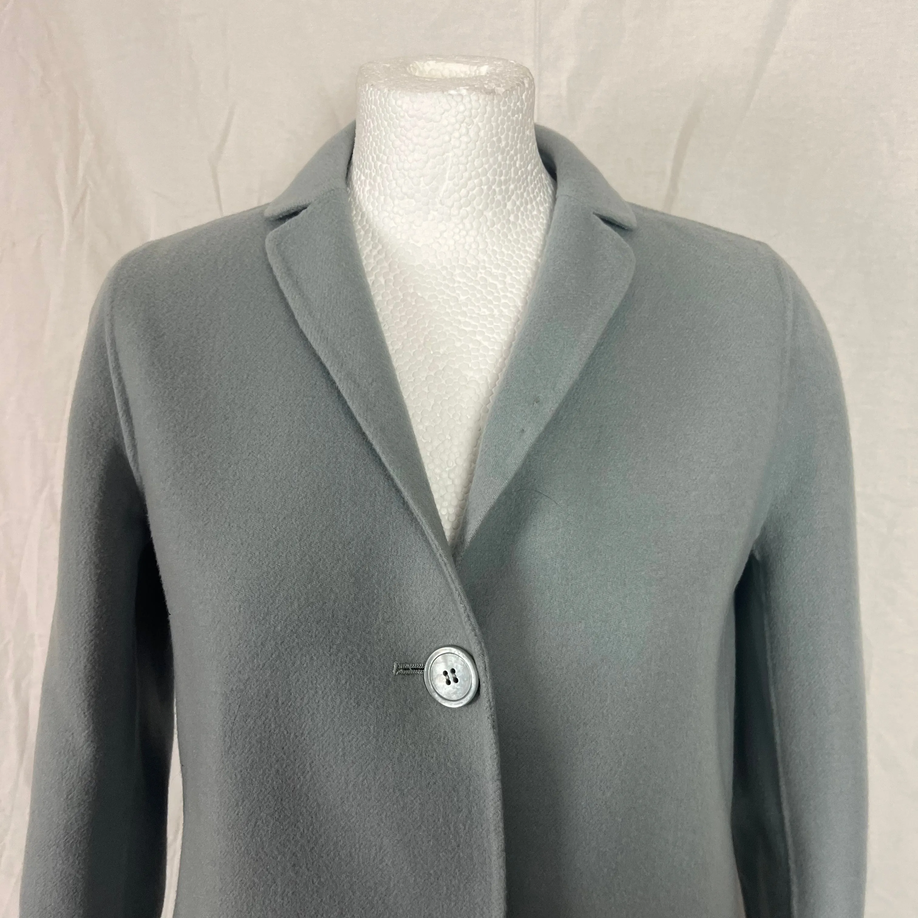 'S Max Mara Baby Blue Pure Wool Unlined Coat XS