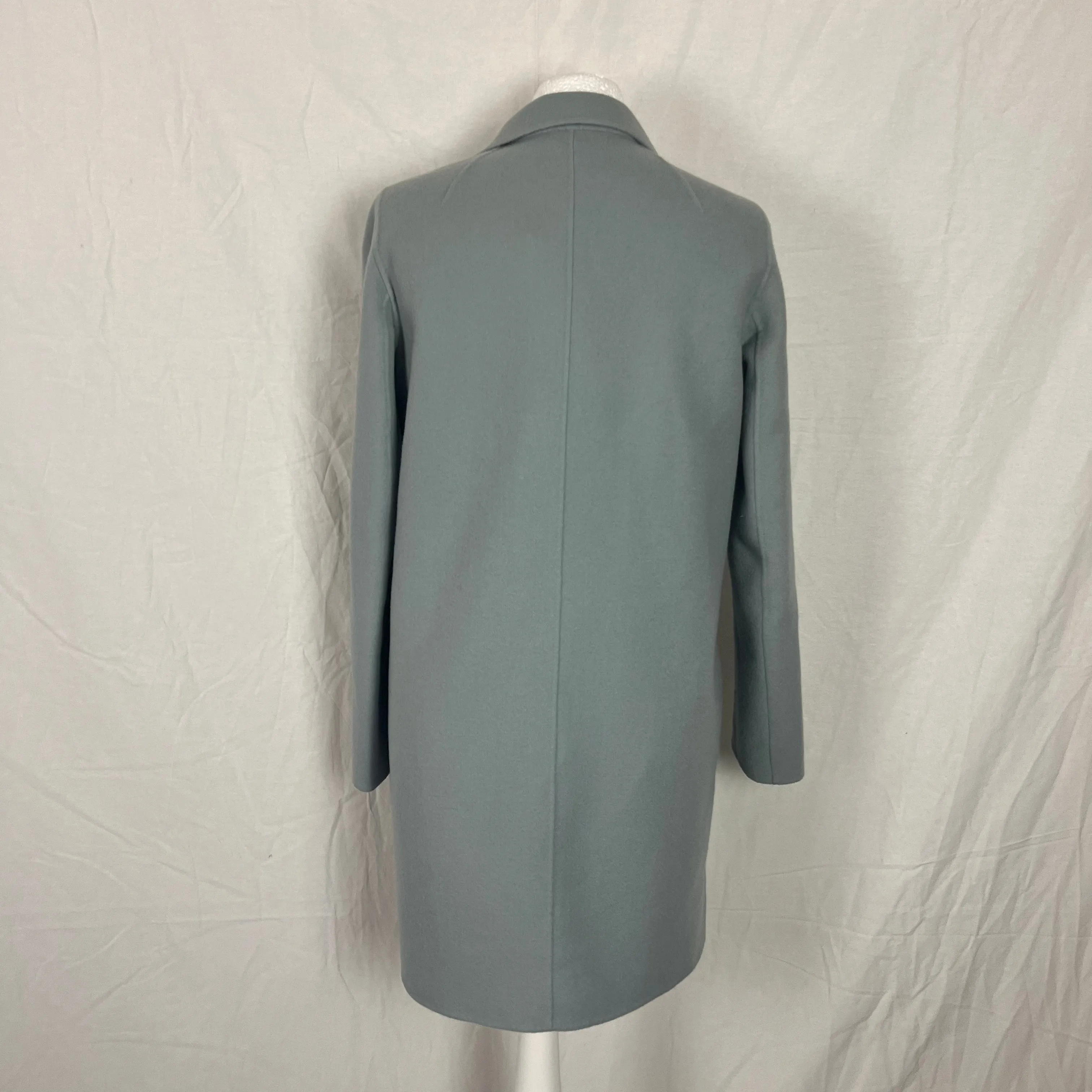 'S Max Mara Baby Blue Pure Wool Unlined Coat XS