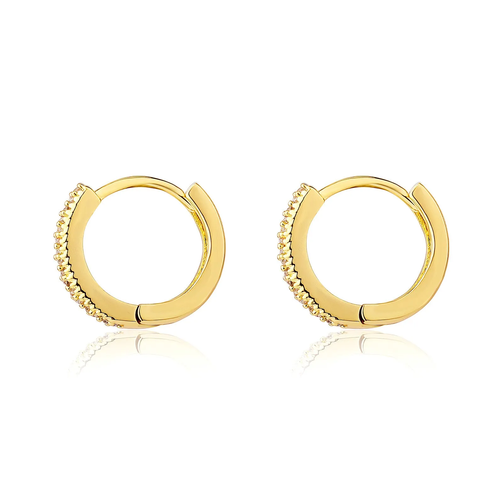 Simple And Stylish Earrings Inlaid Round Zircon