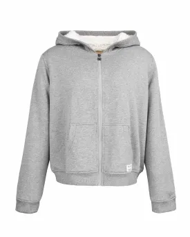 Simple Fleece Lined Hoodie - Grey