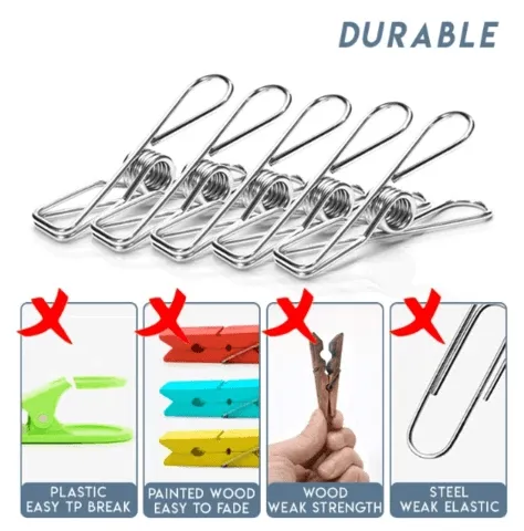 Steel Clips - Multi-functional Clothes Pegs Set